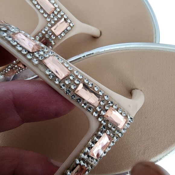 Streetwear Society Embellished Pink Thong Flat Sandals Women's Size 8.5 - Picture 9 of 9